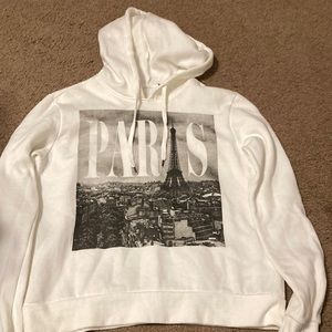 H&M Paris Graphic Small White Hoodie